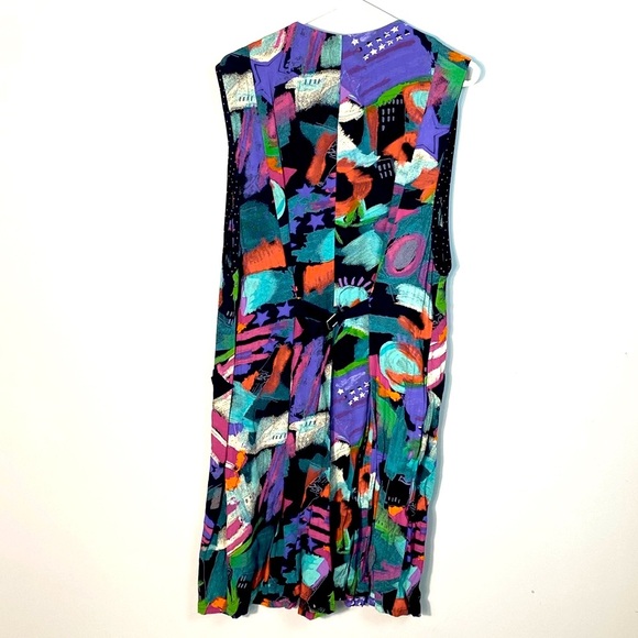 Vintage 80’s Geometric Print Romper by Carole Little Petites size 12 - Picture 2 of 11